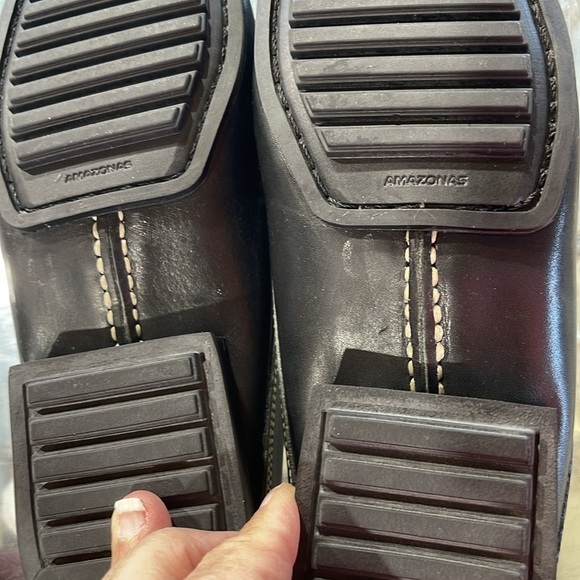 Eddie Bauer Leather mule shoes women’s size 6M Navy Blue Great preowned shape - Picture 3 of 16